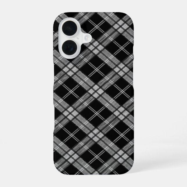 Black Tartan Iphone Case (Back)