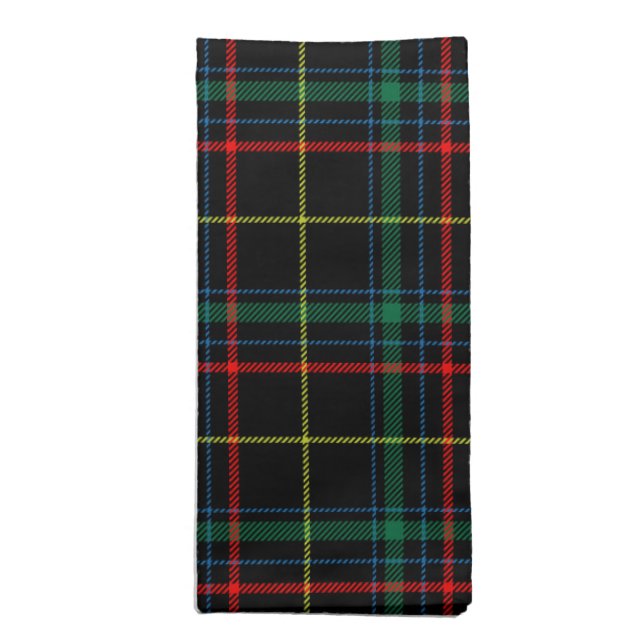 Black Tartan Plaid Napkins Set of 4 (Folded)