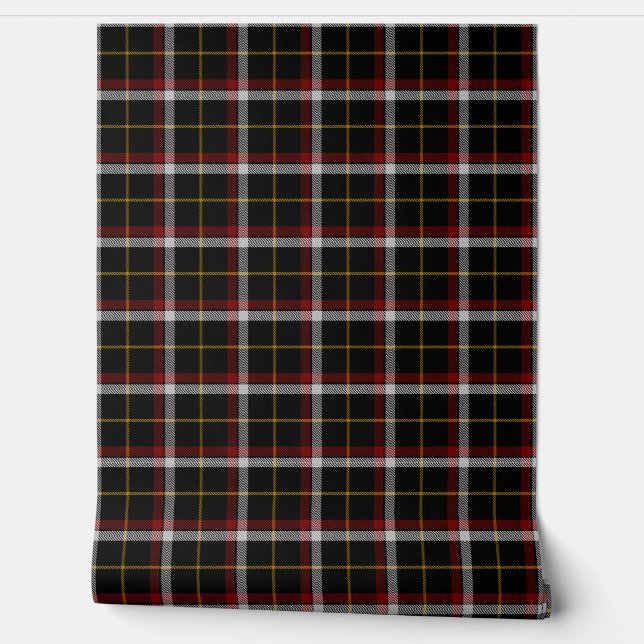 Black Tartan Plaid Scottish Clan Wallpaper (Unrolling)