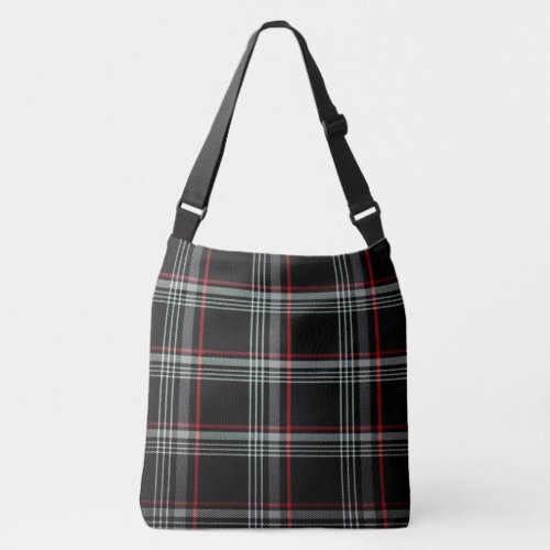 Black Tartan Scotch Irish Family Plaid Crossbody Bag