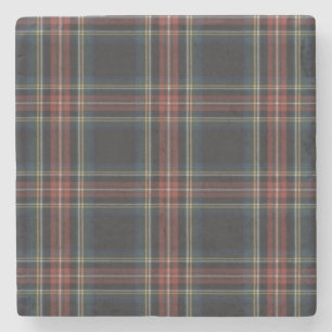 Black Tartan Stone Coaster