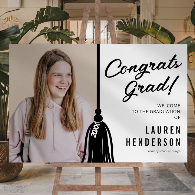 Black Tassel Photo Graduation Party Foam Board (Creator Uploaded)