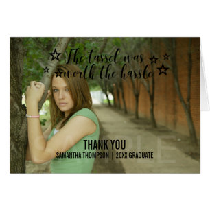 Black Tassel Worth Hassle Graduation Thank You