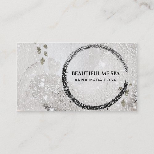  Black Taupe Abstract Glitter Business Card
