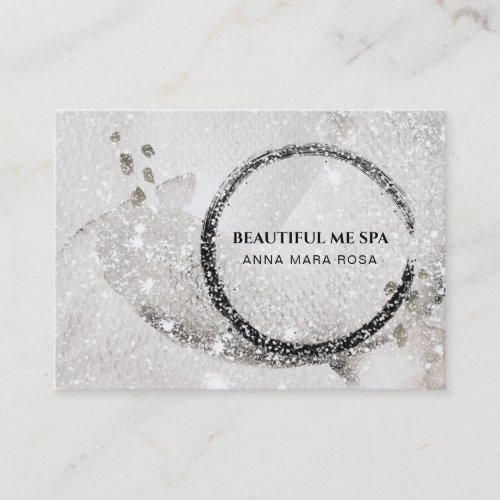  Black Taupe Glitter Abstract Business Card