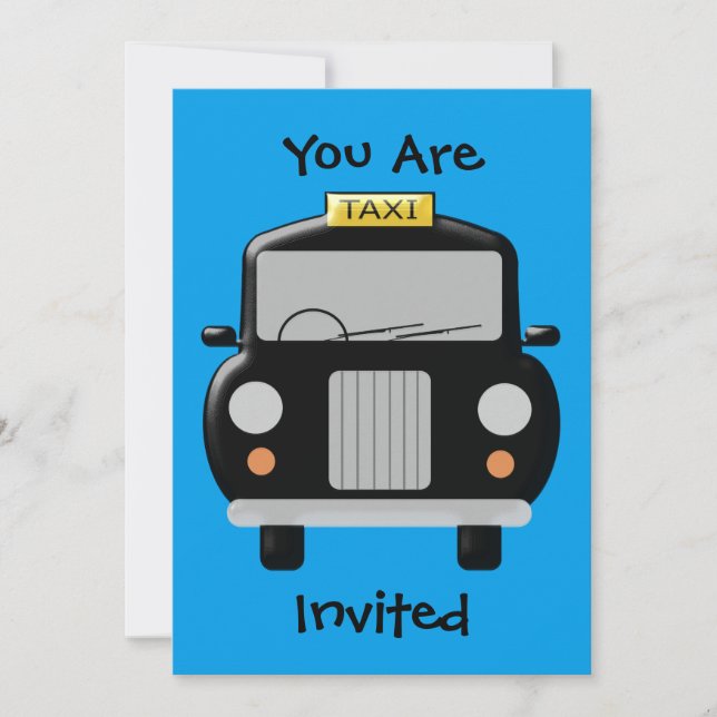 Black Taxi Any Occasion Invitation (Front)