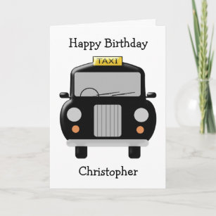 Black Taxi Birthday Card