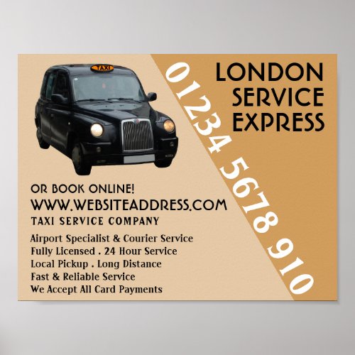 Black Taxi Cab Advertising Poster