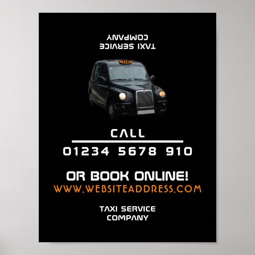 Black Taxi Cab Advertising Poster