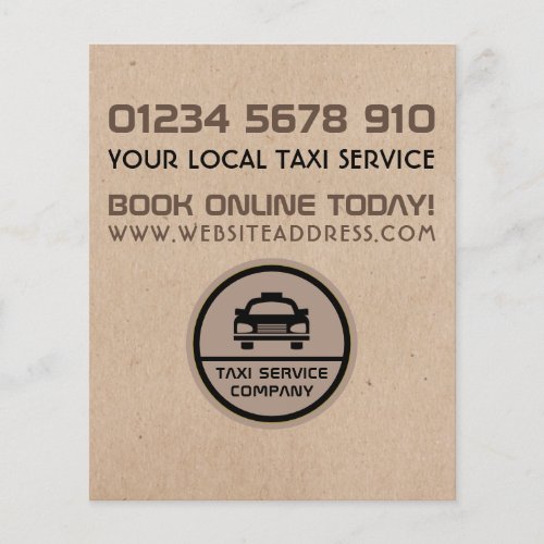 Black Taxi Cab Logo Kraft Paper Effect Price List