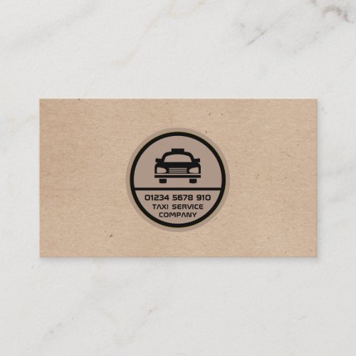 Black Taxi Cab Logo Kraft Paper Effect Price List Business Card