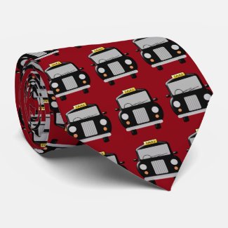 Black Taxi Design Neck Tie