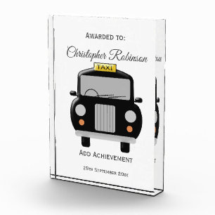 Black Taxi Design Personalised Acrylic Award