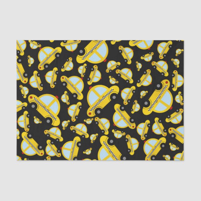 Black taxi pattern tissue paper (Front)