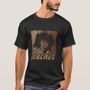 Black Teacher Afro Shades Of Melanin African Ameri T-Shirt