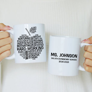 Black Teacher Appreciation Typograhy Apple Coffee Mug