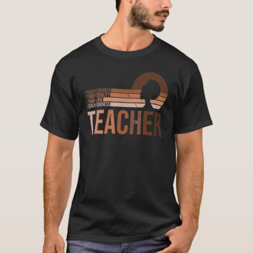 Black Teacher Educator Magic Africa Proud History  T_Shirt