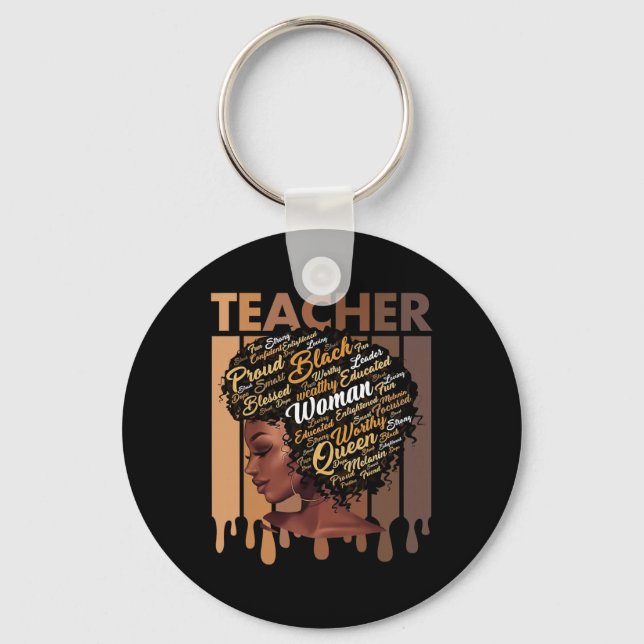 Black Teacher Magic Black History Education Melani Keychain (Front)