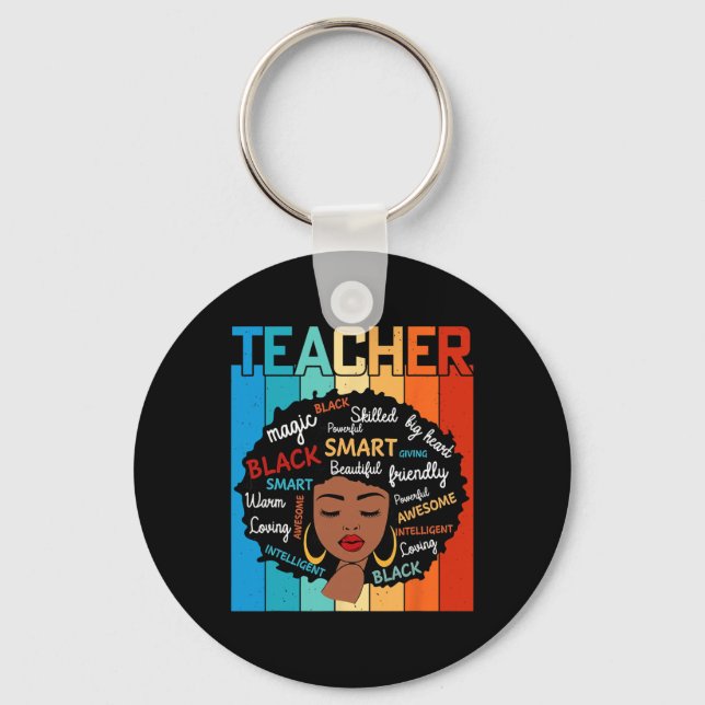 Black Teacher Magic Black History Education Melani Keychain (Front)