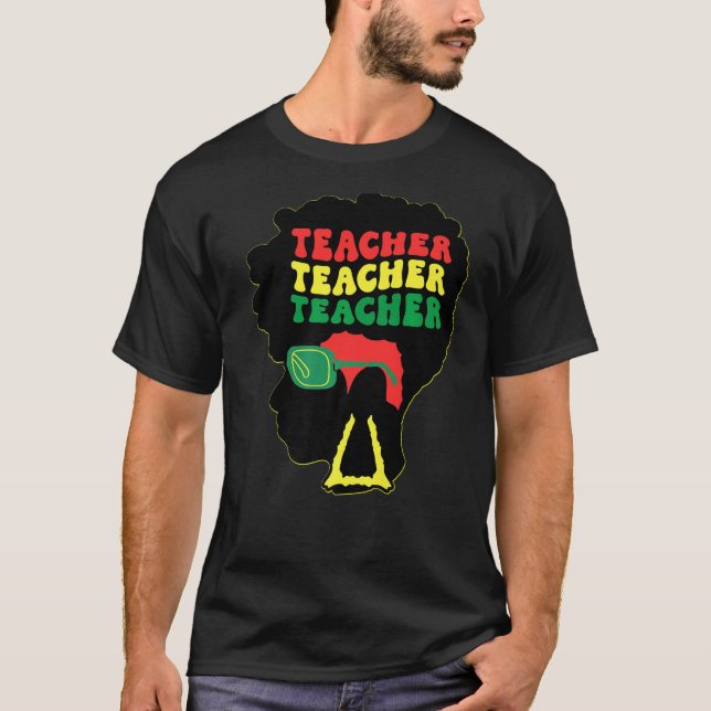 Black Teacher Queens Melanin Women Sista Teachers  T-Shirt (Front)