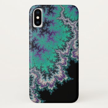 Black  Teal And Purple Fractal Iphone X Case by Skinssity at Zazzle
