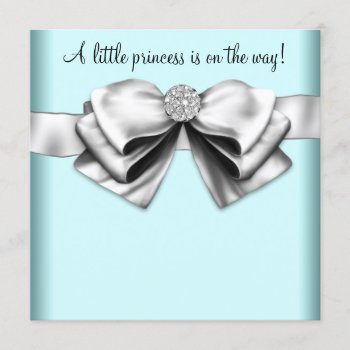 Black Teal Blue Princess Baby Shower Invitation by BabyCentral at Zazzle
