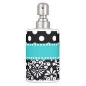 Black Teal Dots Chevron Bathroom Set (Front)