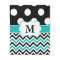 Black Teal Dots Chevron Monogram Blanket