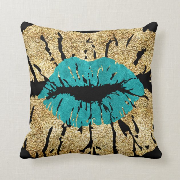 teal and gold throw