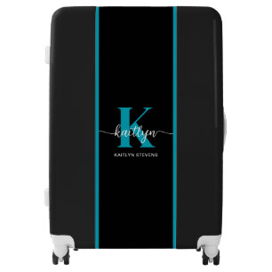 Black Teal Monogram Luggage