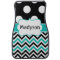Black Teal Polka Dots Chevron Monogram