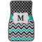 Black Teal Quatrefoil Chevron Monogram