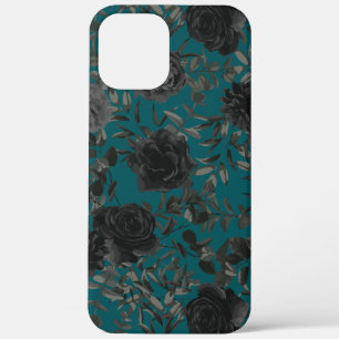 Black Teal Rose Gothic Elegant Wedding iPhone 12 Pro Max Case