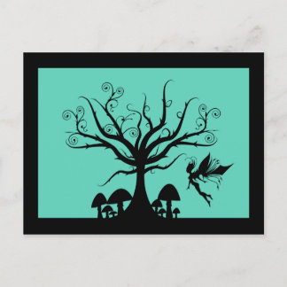 Black & Teal Spooky Fairy Postcard