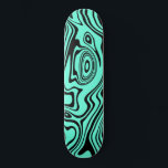 Black Teal Waves Striped Skateboard Custom Color<br><div class="desc">Custom Colors - Abstract Warped Black and Turquoise Waves Striped Skateboard - Customizable - or Choose / add your favorite background color ! MIGNED Design</div>