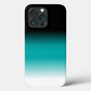 Black Teal White Ombre iPhone 13 Pro Case
