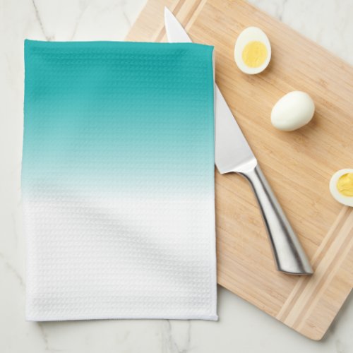 Black Teal White Ombre Kitchen Towel
