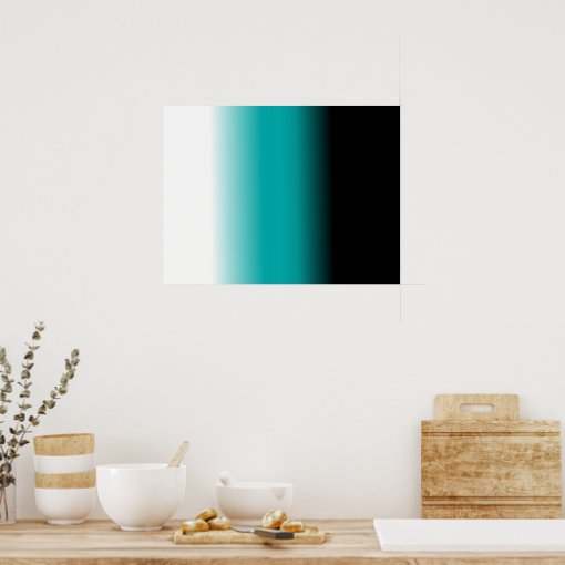 Black Teal White Ombre Poster | Zazzle
