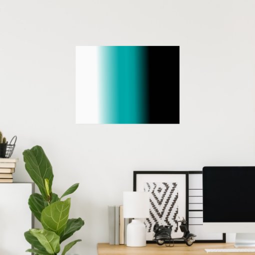 Black Teal White Ombre Poster | Zazzle