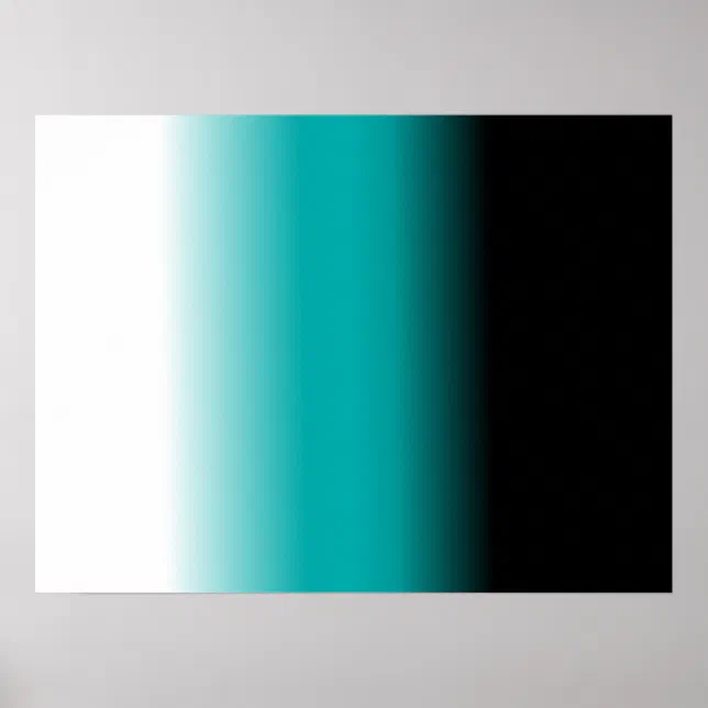 Black Teal White Ombre Poster | Zazzle
