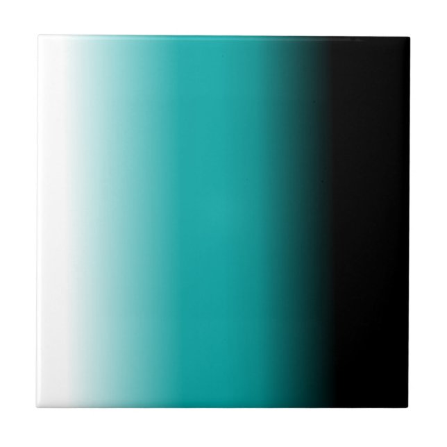 Black Teal White Ombre Tile (Front)
