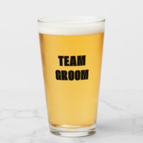 Black Team Groom Bachelor Party Glass