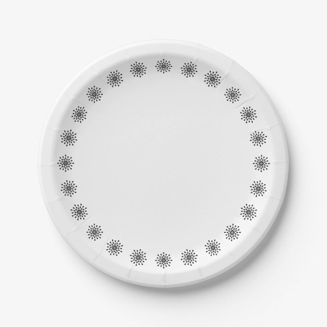 Black teardrops paper plates (Front)