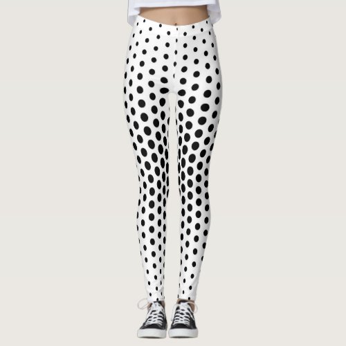 Black Techno Dot Pattern Leggings