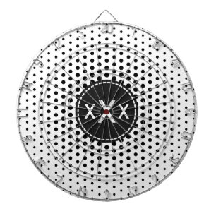 Black Techno Dots Modern Monogram Dart Board