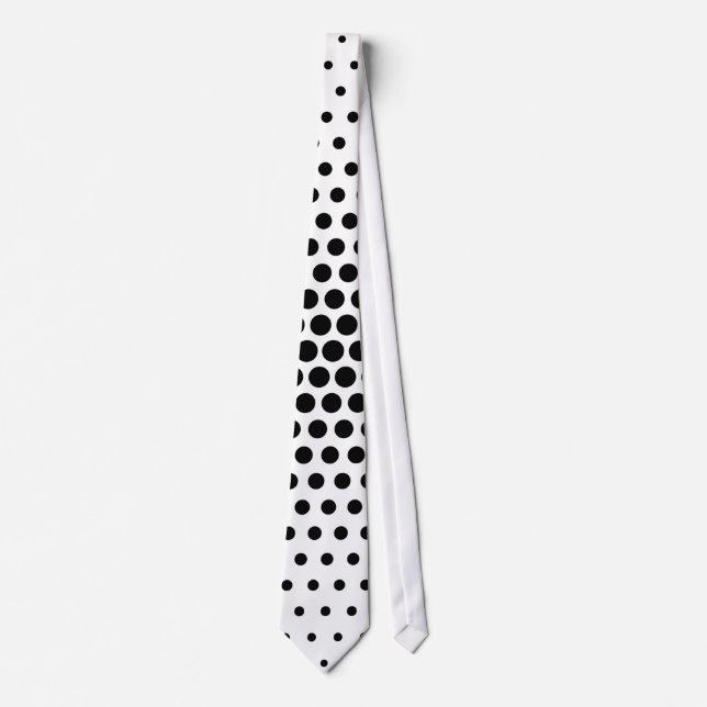 Black Techno Dots Modern Pattern Neck Tie (Front)