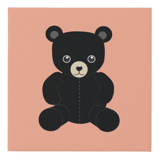 Black Teddy Bear Canvas (Front)