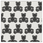 Black Teddy Bear Outline Fabric