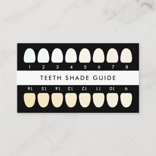 Black Teeth Whitening Shade Guide Business Card