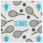 Black tennis rackets on white - customizable! fabric